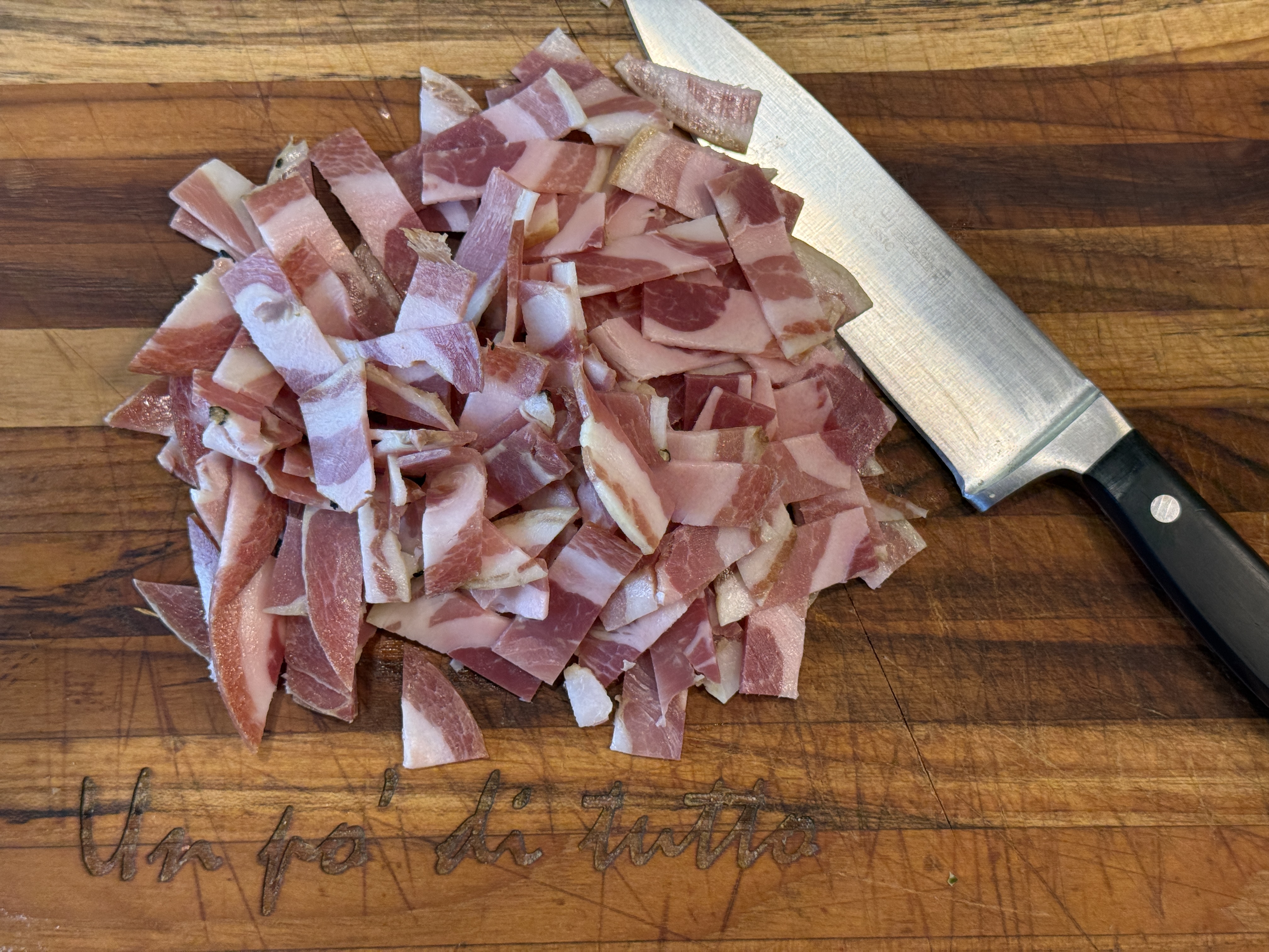 Diced pancetta